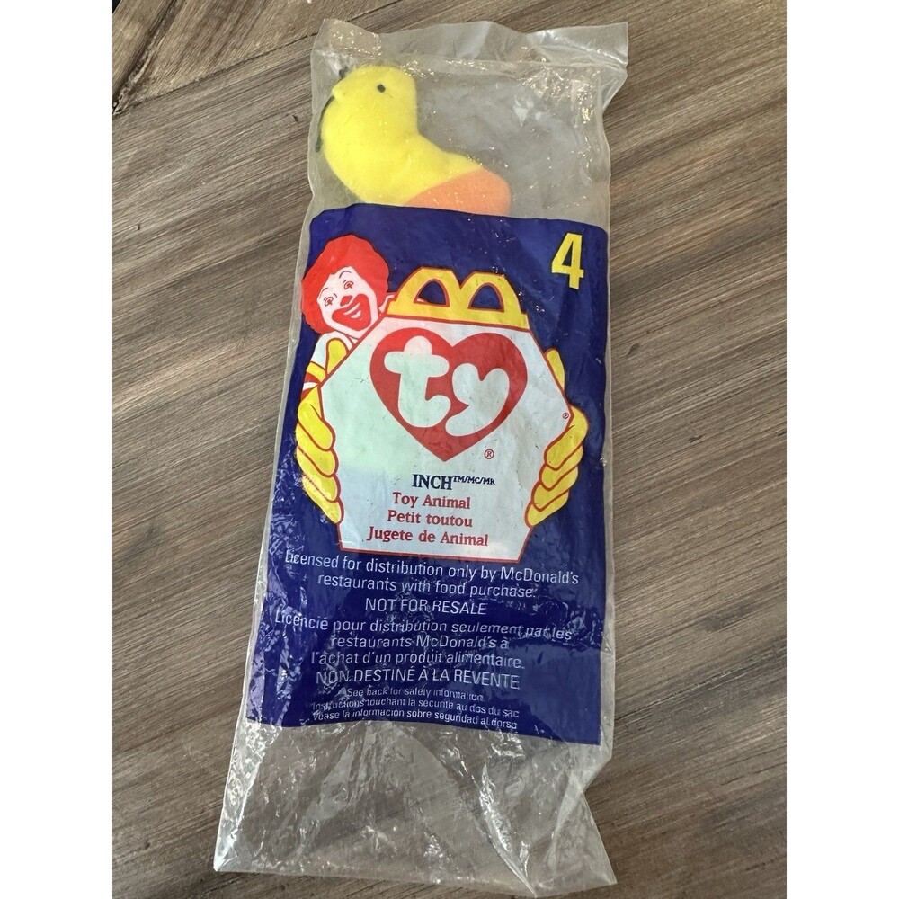 NEW McDonalds Happy Meal 1998 Ty Teenie Beanie Babies #4 Inch The Worm Sealed